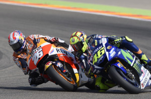 Rossi and Pedrosa Aragon